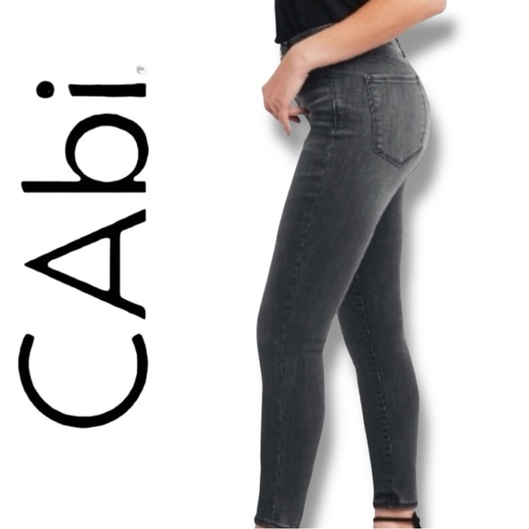CAbi Denim - CAbi Jeans #202 Size 6 Skinny Ankle Gray Denim Black Wash Cotton-Spandex